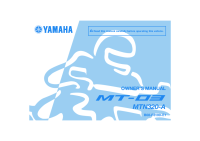 Yamaha MT-03 - Owners manual 2016